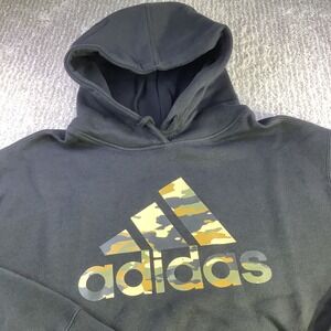 Adidas Mens‎ Black Camo Logo Hoodie Pullover Sweatshirt Size M NWT